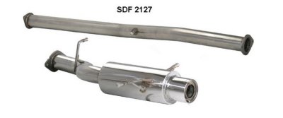 Silverline A1MSDF2127 Performance Exhaust System - Single, OE, Natural, Stainless Steel, 50-State Legal