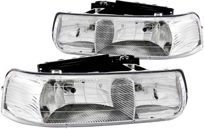 Anzo A1R111011 Crystal Headlight - Clear Lens; Chrome Interior, Composite, DOT, SAE compliant, Direct Fit