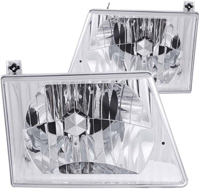 Anzo A1R111026 Crystal Headlight - Clear Lens; Chrome Interior, Composite, DOT, SAE compliant, Direct Fit