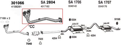 Ansa ANSA301066 Exhaust Pipe - OE, Natural, Aluminized Steel, Center-Pipe, Direct Fit