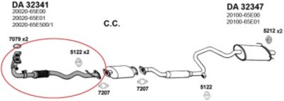 Ansa ANSADA32341 Exhaust Pipe - OE, Natural, Aluminized Steel, Front-Pipe, Direct Fit