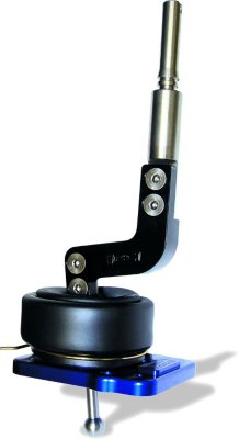 B&M B3245043 Precision Sport Short Shifter Shifter - Stainless steel and blue anodized aluminum, Stainless Steel and Billet Aluminum, Manual, Direct Fit