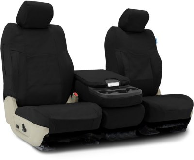Coverking C37CSC1P1RM0006 Poly Cotton Seat Cover - Black, Poly Cotton, Solid, Direct Fit