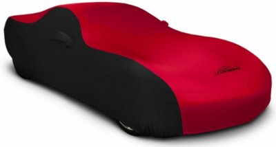 Coverking C37CVC2SS294PN7302 Satin Stretch 2-Tone Car Cover - Black sides and red insert, Satin with lycra yarns, Indoor, Direct Fit