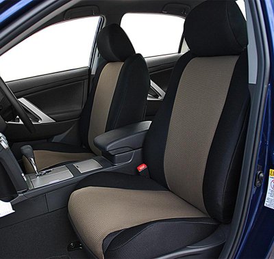 CalTrend CALCV38008GA SportsTex Seat Cover - Light Gray, Polyester fabric, Solid, Direct Fit