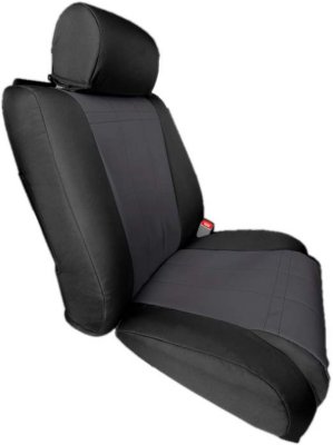 CalTrend CALPR11603DD Dura-Plus Seat Cover - Black sides and charcoal insert, Cordura Canvas, Solid, Direct Fit