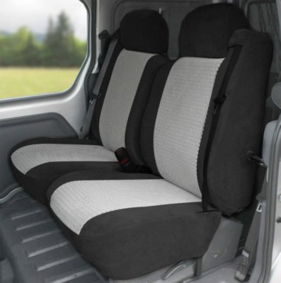 CalTrend CALPR11603RR OE Velour Seat Cover - Classic charcoal sides with premier insert, Velour, Solid, Direct Fit