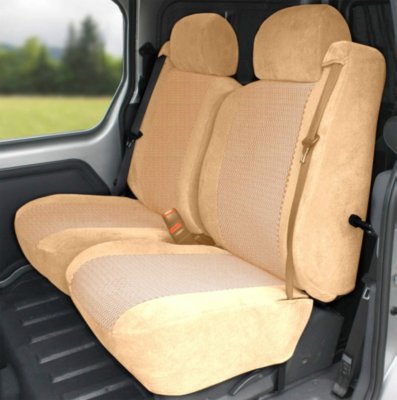 CalTrend CALST33905RR OE Velour Seat Cover - Classic sandstone sides with premier insert, Velour, Solid, Direct Fit
