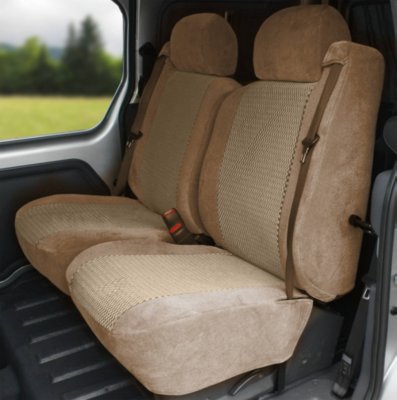 CalTrend CALST33906RR OE Velour Seat Cover - Classic beige sides with premier insert, Velour, Solid, Direct Fit