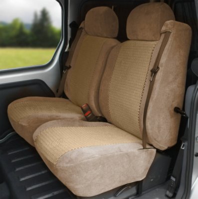 CalTrend CALST33906RS OE Velour Seat Cover - Classic beige sides with monarch insert, Velour, Solid, Direct Fit
