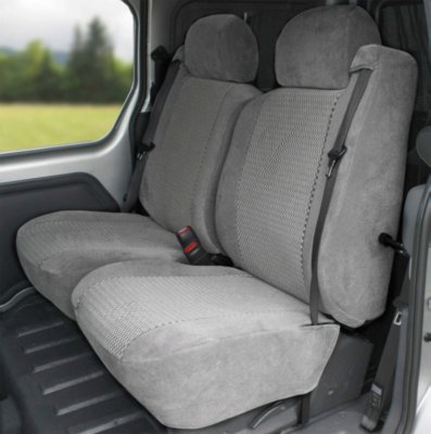 CalTrend CALST33908RR OE Velour Seat Cover - Classic light gray sides with premier insert, Velour, Solid, Direct Fit