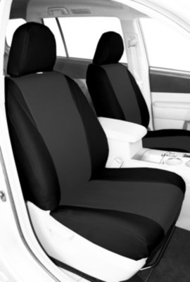 CalTrend CALSU10803LB I Can't Believe It's Not Leather Seat Cover - Black sides and charcoal insert, Synthetic leather, 2-tone, Direct Fit