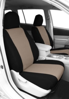 CalTrend CALSU11006DD Dura-Plus Seat Cover - Black sides and beige insert, Cordura Canvas, 2-tone, Direct Fit