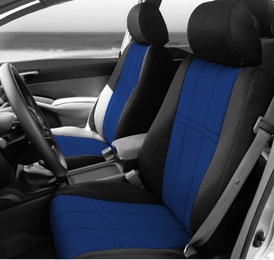 CalTrend CALTY42404NN Neosupreme Seat Cover - Black sides and blue insert, Neosupreme, Solid, Direct Fit