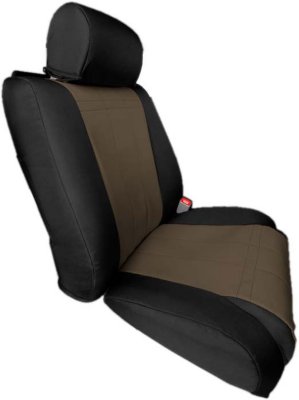 CalTrend CALTY42406DD Dura-Plus Seat Cover - Black sides and beige insert, Cordura Canvas, Solid, Direct Fit