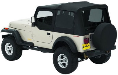 Bestop D345112315 Replace-A-Top Soft Top - Black denim, Dual-layer poly-cotton vinyl, Without Frame (Requires Factory Frame)