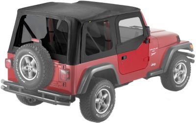 Bestop D345112415 Replace-A-Top Soft Top - Black denim, Dual-layer poly-cotton vinyl, Without Frame (Requires Factory Frame)