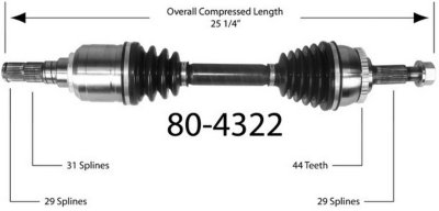 EMPI Axle Axle Assembly