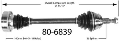 EMPI Axle Axle Assembly