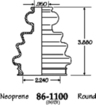 EMPI EMP861100D CV Boot - Black, Direct Fit