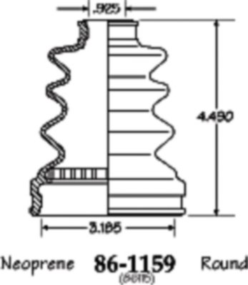 EMPI EMP861159D CV Boot - Black, Direct Fit