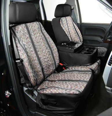 Elegant USA EUSS02909001 Saddle Blanket Seat Cover - Black, Olefin, 3-tone, Direct Fit
