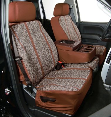 Elegant USA EUSS02909002 Saddle Blanket Seat Cover - Brown, Olefin, 3-tone, Direct Fit