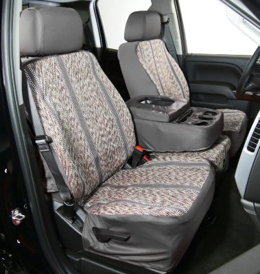 Elegant USA EUSS02909014 Saddle Blanket Seat Cover - Gray, Olefin, 3-tone, Direct Fit