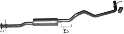 Gibson G2718806 Swept Side Exhaust System - 2.5 in. Main Piping Diameter, Single, Behind Rear Tire, Natural, Aluminized Steel