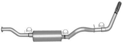 Gibson G27315516 Swept Side Exhaust System - 3.0 in. Main Piping Diameter, Single, Behind Rear Tire, Natural, Aluminized Steel