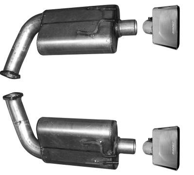 Gibson G27618002 Split rear Exhaust System - 6 in. Tip Diameter, Dual, Straight out the back, Natural, Stainless Steel, Direct Fit