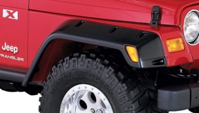 Bushwacker L221002907 Pocket Style for Jeep Fender Flares - Black, Dura-Flex(R) 2000 TPO, Pocket Style (Rugged Bolt-On Look), Direct Fit