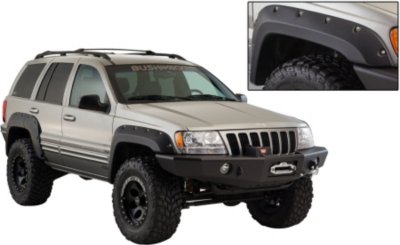 Bushwacker L221092607 Cut-out for Jeep Fender Flares - Black, Dura-Flex(R) 2000 TPO, Cut-Out (Extreme Coverage, Requires Cutting), Direct Fit