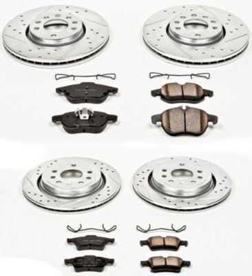 Powerstop P15K987 Evolution Brake Disc and Pad Kit - Front Rotors: 11.88 in.; Rear Rotors: 11.5 in. Disc Diameter
